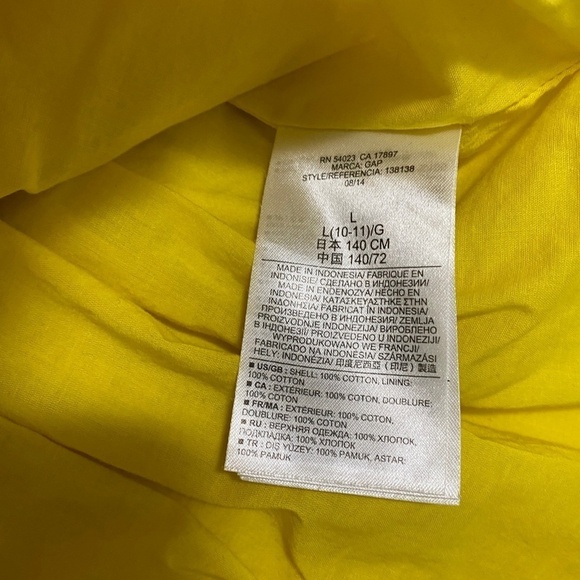 GAP Kids‎ Button Front Yellow Sleeveless Sun Dress Size Large (10) - Picture 6 of 9